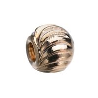 perla de cobre, metal, chapado en oro real, Bricolaje, 5mm, agujero:aproximado 4mm, Vendido por UD