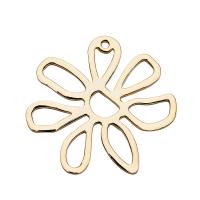 Brass Flower Pendants, real gold plated, DIY & hollow, 25mm Approx 1mm 
