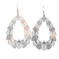 Stainless Steel Drop Earring, fashion jewelry & for woman & hollow, original color, 80*43mm 