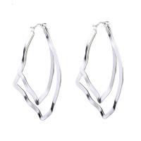 Zinc Alloy Leverback Earring, platinum color plated, fashion jewelry & for woman, 51*36mm 