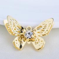 Cubic Zirconia Brass Pendants, Butterfly, real gold plated, micro pave cubic zirconia & for woman 