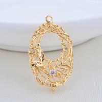 Cubic Zirconia Brass Pendants, Bird Nest, real gold plated, micro pave cubic zirconia & for woman 