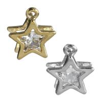 Cubic Zirconia (CZ) Zinc Alloy Pendants, with Cubic Zirconia, Star, plated Approx 1.5mm 