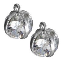 Cubic Zirconia Brass Pendants, with Cubic Zirconia, silver color plated Approx 2.5mm 