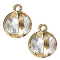 Cubic Zirconia Brass Pendants, with Cubic Zirconia, gold color plated Approx 2mm 