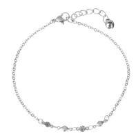 Stainless Steel Anklets Jewelry, with 1.5Inch extender chain, oval chain & for woman, original color   2mm Approx 9 Inch 