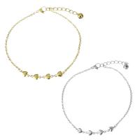 Stainless Steel Anklets Jewelry, with 1.5Inch extender chain, Heart, plated, oval chain & for woman 2mm Approx 9 Inch 