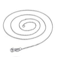 Collar en Cadena de Latón, metal, chapado en color de plata, cadena oval & para mujer, longitud:aproximado 16 Inch, Vendido por Sarta