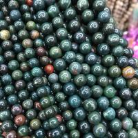 Perles de jaspe sanguin, Rond, poli, DIY & normes différentes pour le choix, vert Environ 15 pouce, Vendu par brin