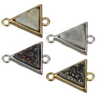 Brass Connector, with Ice Quartz Agate, Triangle, plated, 1/1 loop Approx 2mm 