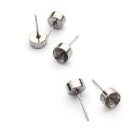 Stainless Steel Earring Stud Component, original color, 7*15.5mm 