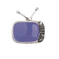 Zinc Alloy Jewelry Brooch, Television, plated, Unisex 26*24mm 