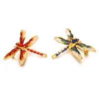 Zinc Alloy Jewelry Brooch, Dragonfly, gold color plated, Unisex 47*32mm 