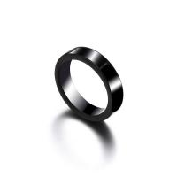 Stainless Steel Finger Ring, gun black plated, Unisex 