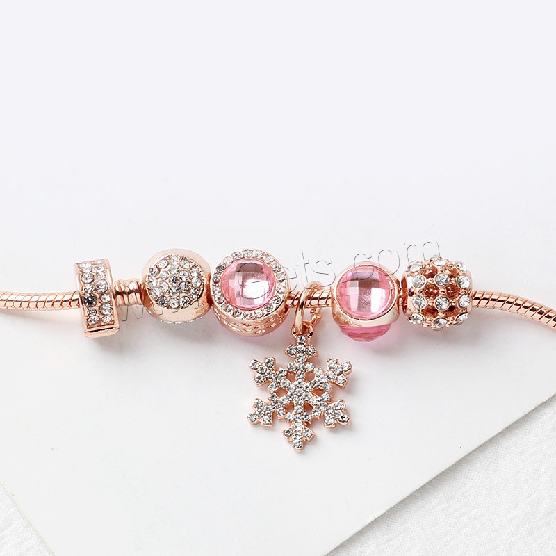 Zinc Alloy European Bracelets, with Cats Eye, rose gold color plated, different size for choice & micro pave cubic zirconia & for woman, metallic color plated, Sold By Strand