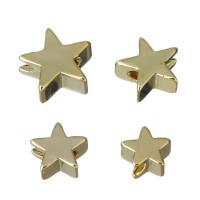 Beaucoup de perles de cuivre, laiton, étoile, Placage de couleur d'or, multiple tailles pour le choix Environ 1.5mm, Vendu par PC