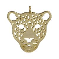 Animal Brass Pendants, Leopard, hollow, gold Approx 2mm 
