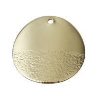 Brass Jewelry Pendants, Flat Round, gold Approx 1.5mm 