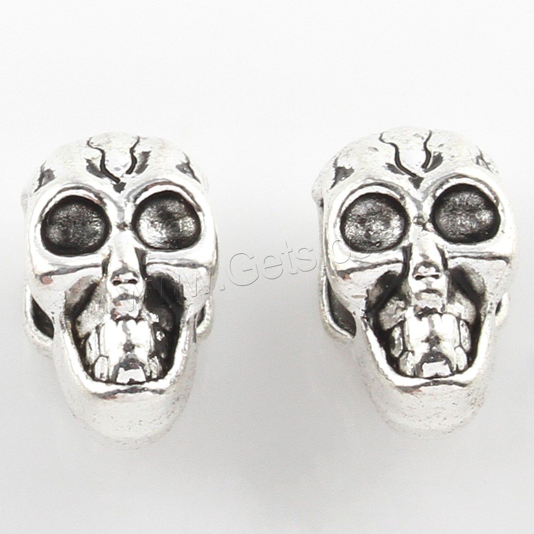 Zinc Alloy Spacer Beads, Skull, plated, more colors for choice, 7*12mm, Hole:Approx 5mm, Approx 200PCs/Bag, Sold By Bag