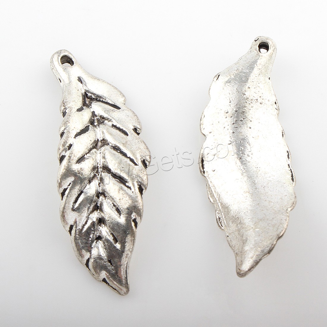 Zinc Alloy Leaf Pendants, plated, more colors for choice, 13*48mm, Hole:Approx 3mm, Approx 125PCs/Bag, Sold By Bag