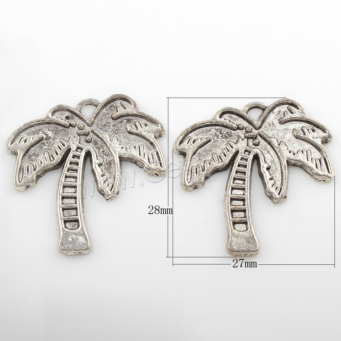 Zinc Alloy Jewelry Pendants, Palm Tree, plated, more colors for choice, 27*28mm, Hole:Approx 2mm, Approx 161PCs/Bag, Sold By Bag