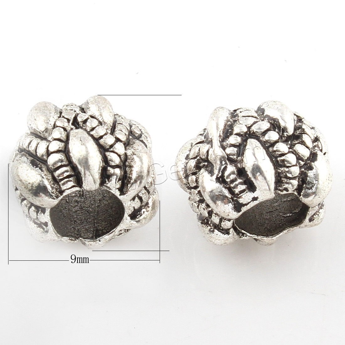 Zinc Alloy Spacer Beads, plated, more colors for choice, 9*7mm, Hole:Approx 4mm, Approx 208PCs/Bag, Sold By Bag