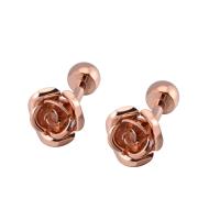 Brass Cufflinks, Rose, plated, 2 pieces & Unisex 14mm 