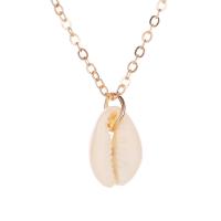 Shell Zinc Alloy Necklace, with Trumpet Shell, fashion jewelry & for woman Approx 22.4 Inch 