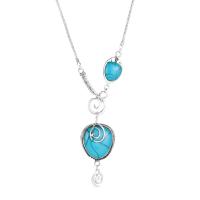 Resin Zinc Alloy Necklace, with Resin, fashion jewelry & for woman Approx 17.3 Inch 