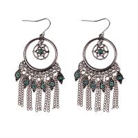 Zinc Alloy Drop Earring, fashion jewelry & for woman, silver color, 74mm 