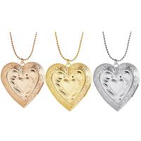 Brass Locket Necklace, with 5cm extender chain, Heart, fashion jewelry & for woman Approx 17.7 Inch 