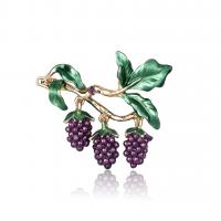 Zinc Alloy Jewelry Brooch, with enamel, Grape, fashion jewelry & for woman, purple 