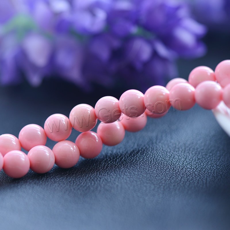 Natural Pink Shell Beads, Round, DIY & different size for choice, pink, Length:Approx 14 Inch, Sold By Strand