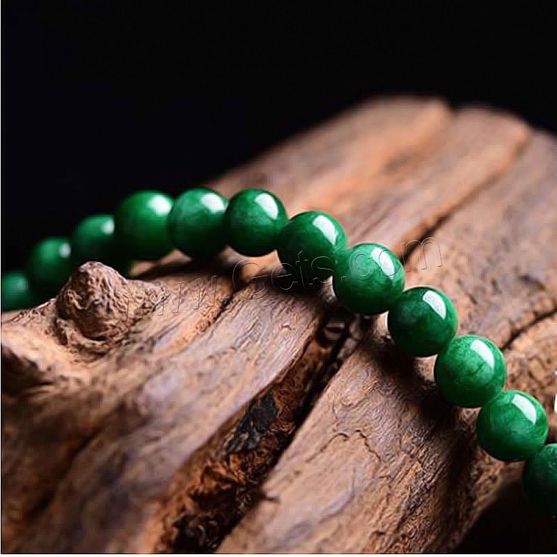 Chalzedon Perle, rund, natürlich, DIY & verschiedene Größen vorhanden, grün, Länge:ca. 15 ZollInch, verkauft von Strang