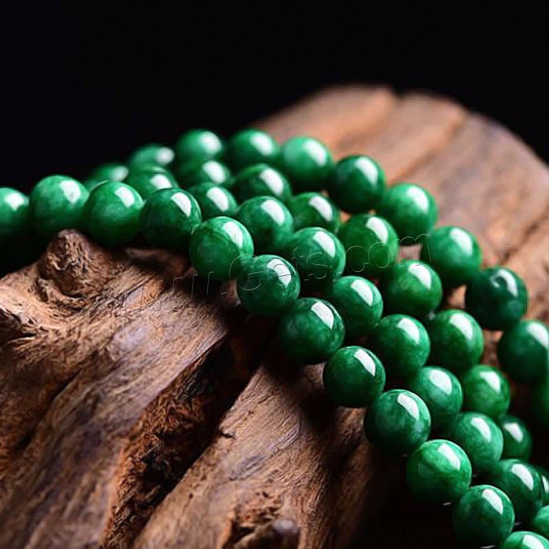 Chalzedon Perle, rund, natürlich, DIY & verschiedene Größen vorhanden, grün, Länge:ca. 15 ZollInch, verkauft von Strang