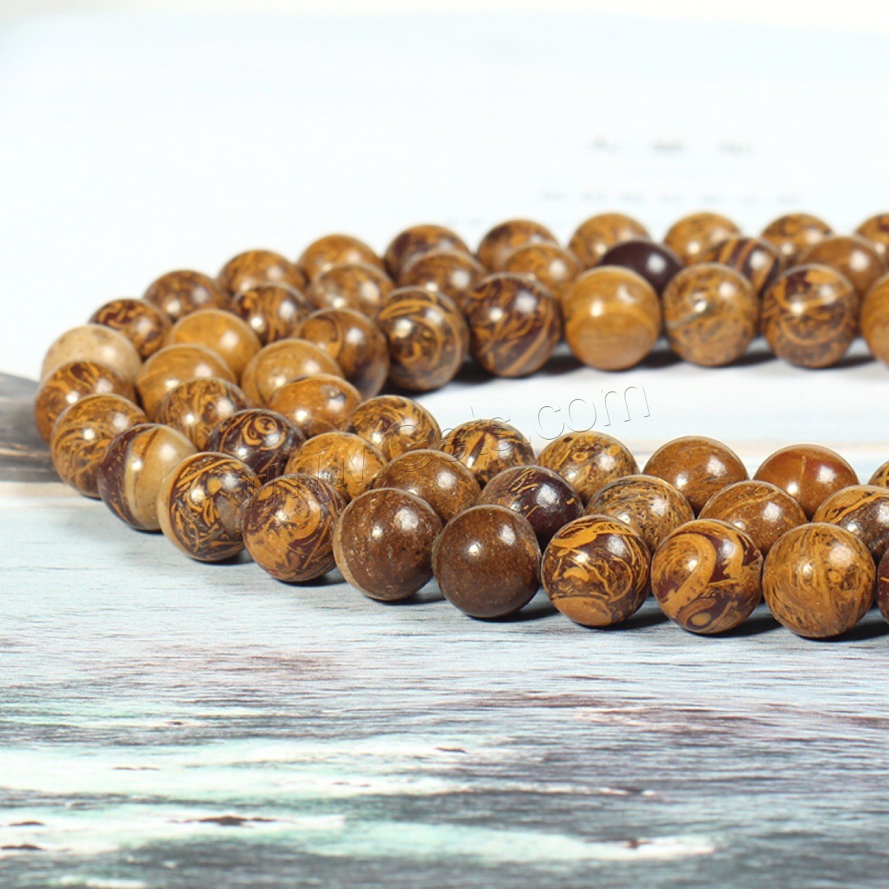Lighter Imperial Jade Beads, Round, polished, DIY & different size for choice, golden, Length:Approx 15 Inch, Sold By Strand