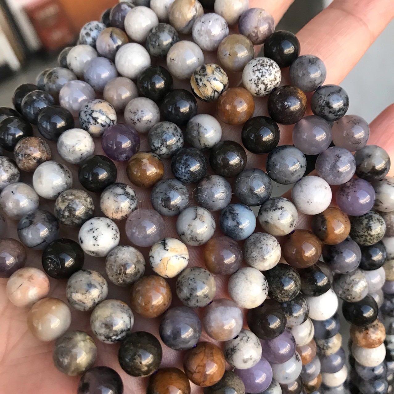 Opal Beads, Round, polished, DIY & different size for choice, mixed colors, Length:Approx 15 Inch, Sold By Strand