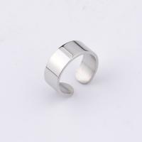 304 Stainless Steel Cuff Finger Ring, plated, fashion jewelry & Unisex, original color, 8mm, Inner Approx 18mm 