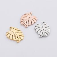 Stainless Steel Charm Connector, 304 Stainless Steel, Leaf, plated, fashion jewelry & 1/1 loop Approx 1.3mm 