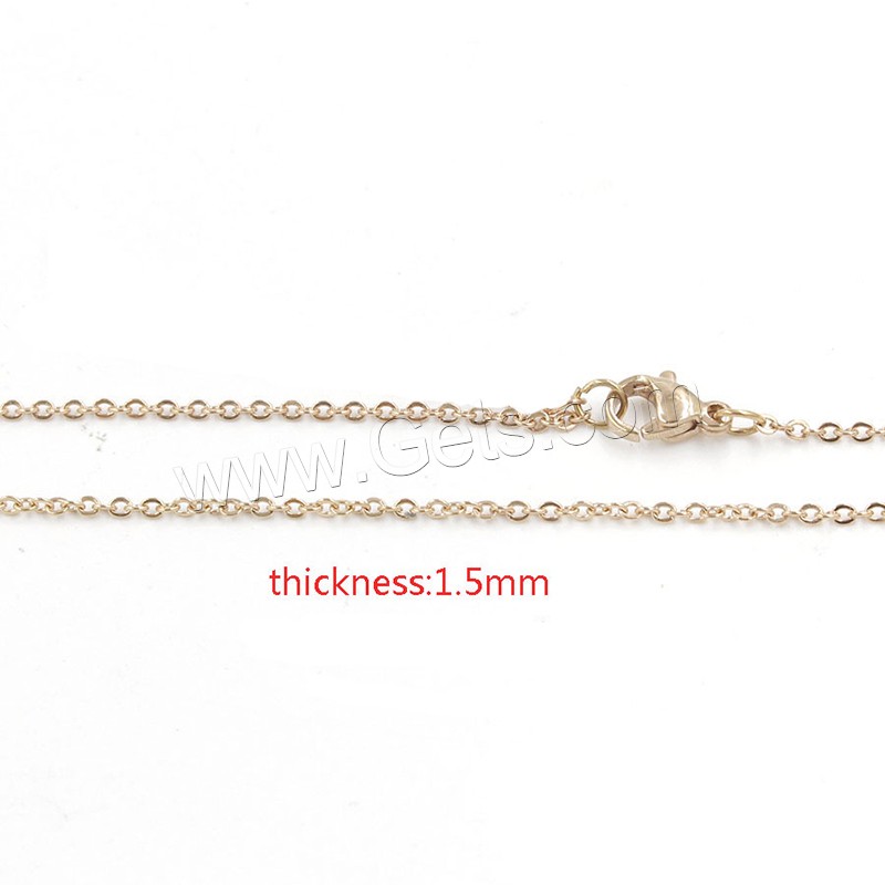 Stainless Steel Chain Necklace, 304 Stainless Steel, plated, fashion jewelry & Unisex & different size for choice, rose gold color, Sold By Strand