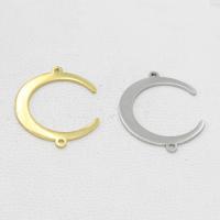 Stainless Steel Charm Connector, 304 Stainless Steel, Moon, plated, 1/1 loop Approx 1.45mm 