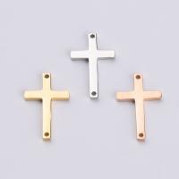 Stainless Steel Cross Pendants, 304 Stainless Steel, plated, double-hole Approx 1mm 