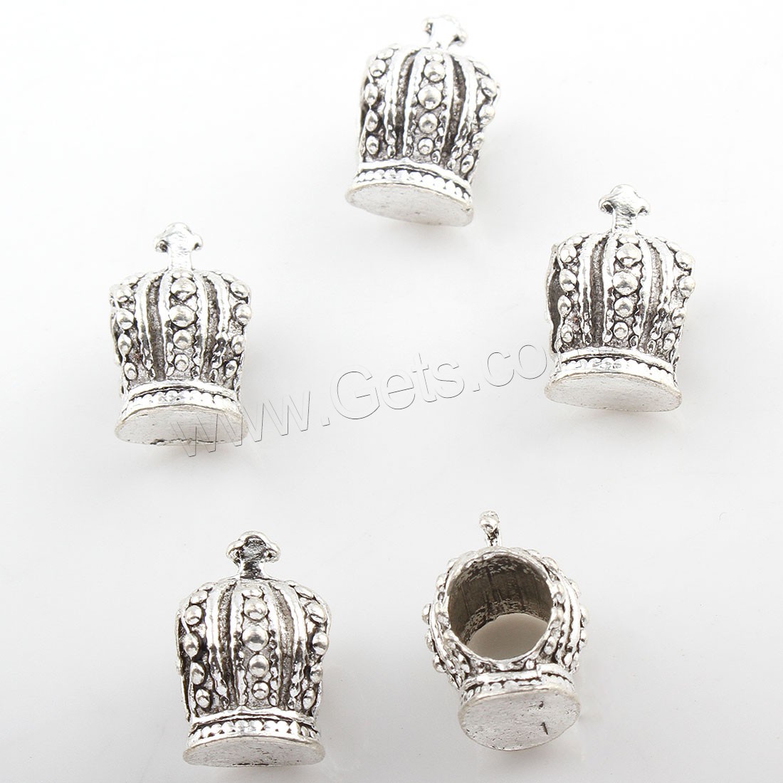 Perles intercalaires en alliage de zinc, couronne, Placage, plus de couleurs à choisir, 9*14mm, Trou:Environ 6mm, Environ 192PC/sac, Vendu par sac