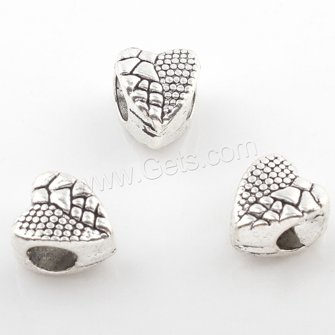 Zinc Alloy Spacer Beads, Heart, plated, more colors for choice, 8*9mm, Hole:Approx 4mm, Approx 312PCs/Bag, Sold By Bag