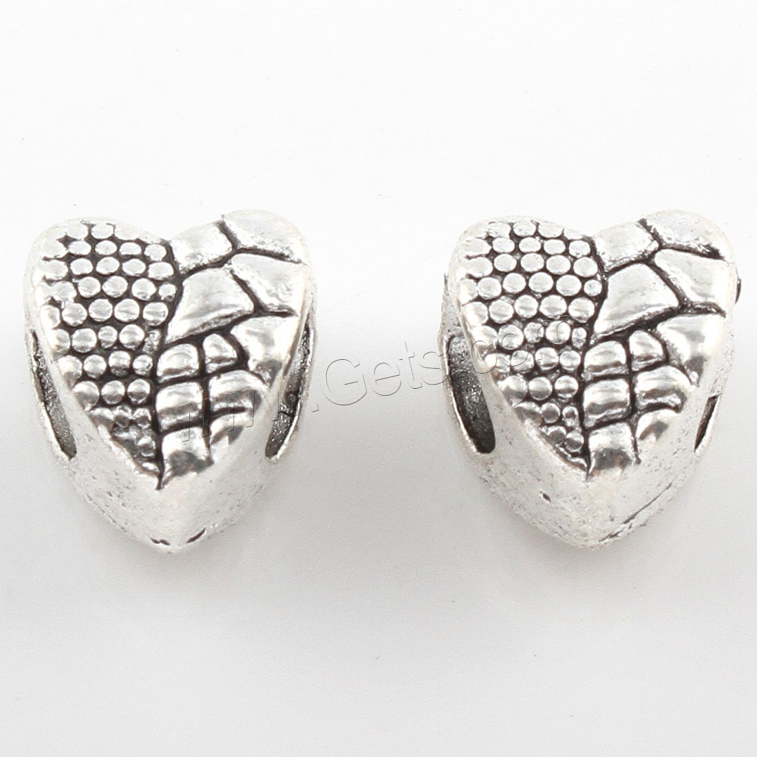 Zinc Alloy Spacer Beads, Heart, plated, more colors for choice, 8*9mm, Hole:Approx 4mm, Approx 312PCs/Bag, Sold By Bag
