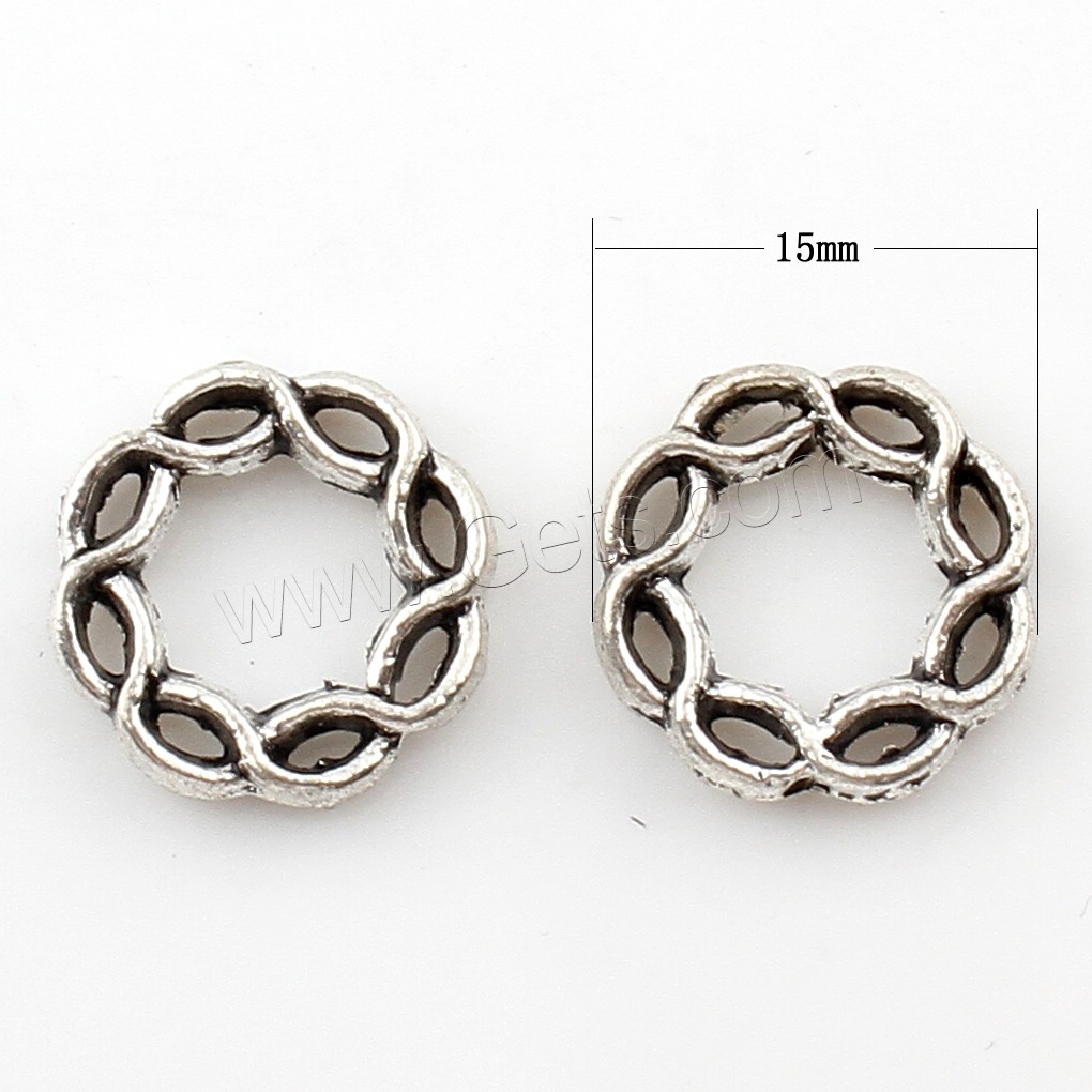 Zinc Alloy Spacer Beads, Flower, plated, more colors for choice, 15x15x3mm, Hole:Approx 10mm, Approx 250PCs/Bag, Sold By Bag