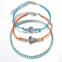 Zinc Alloy Bracelet Set, with Leather & Resin, plated, three pieces & Unisex, mixed colors, 1mmuff0c2mm Approx 8 Inch 