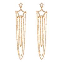 Zinc Alloy Rhinestone Drop Earring, with Rhinestone, gold color plated, fashion jewelry & for woman & with rhinestone, golden 