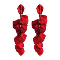 Resin Zinc Alloy Earring, with Resin, fashion jewelry & for woman, red 