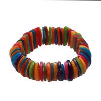 Muschel Armband, für Frau, gemischte Farben, 10x20x3mm, Länge:ca. 7.5 ZollInch, verkauft von Strang